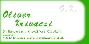 oliver krivacsi business card